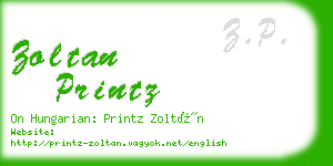 zoltan printz business card